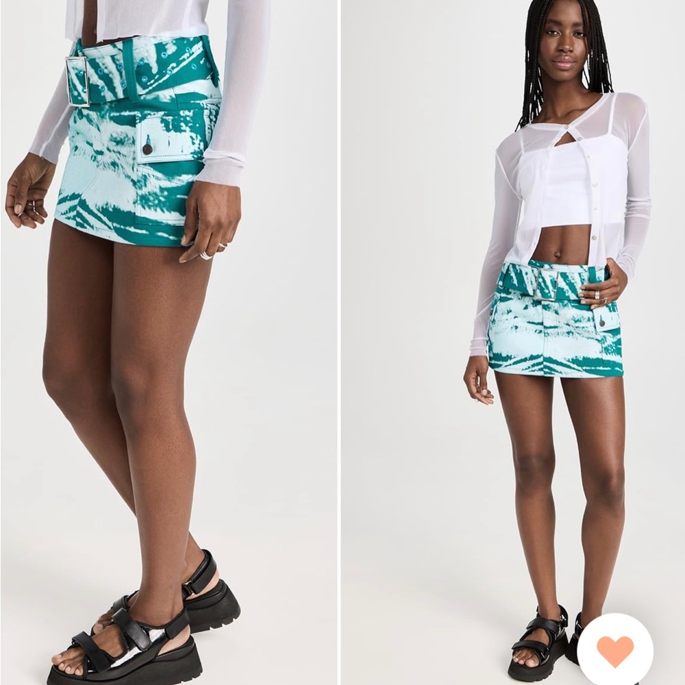 AGR Printed Denim Skirt S